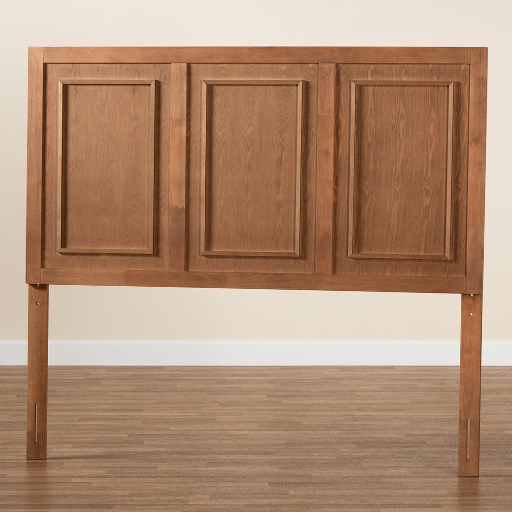 Giordano Classic and Traditional Ash Walnut Finished Wood Queen Size Headboard