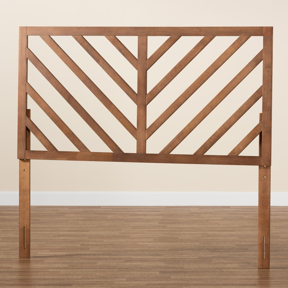 Belisma Modern and Contemporary Ash Walnut Finished Wood Queen Size Headboard