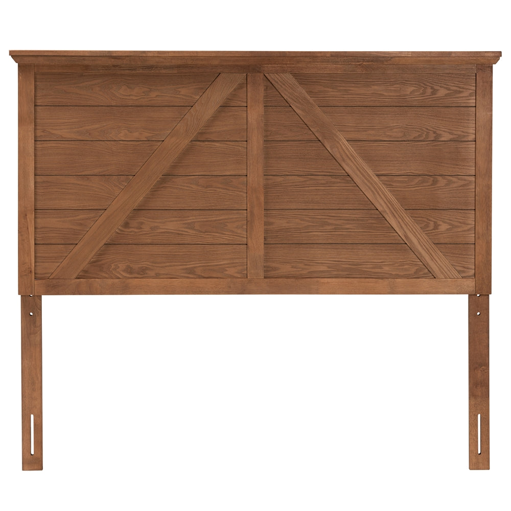 Yorick Classic and Traditional Ash Walnut Finished Wood Queen Size Headboard