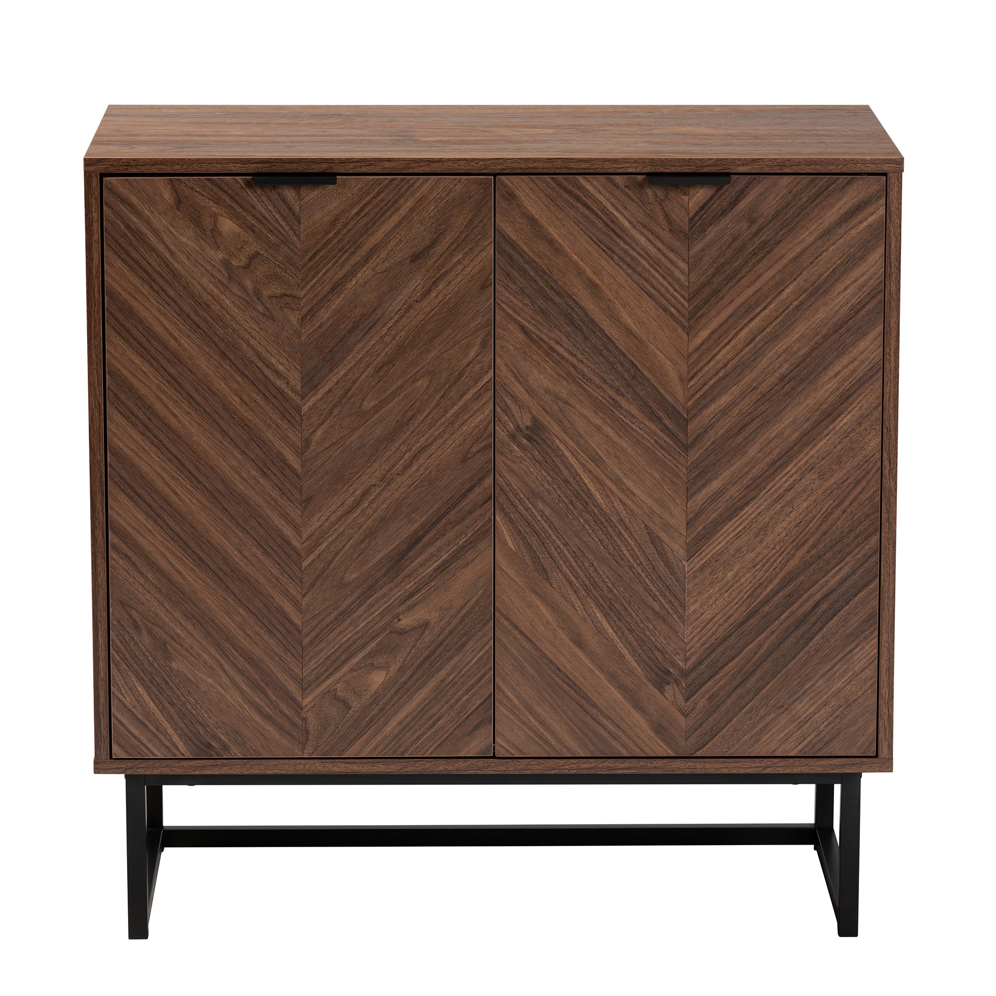 Sadia Modern Walnut Brown Finished Wood Storage Cabinet