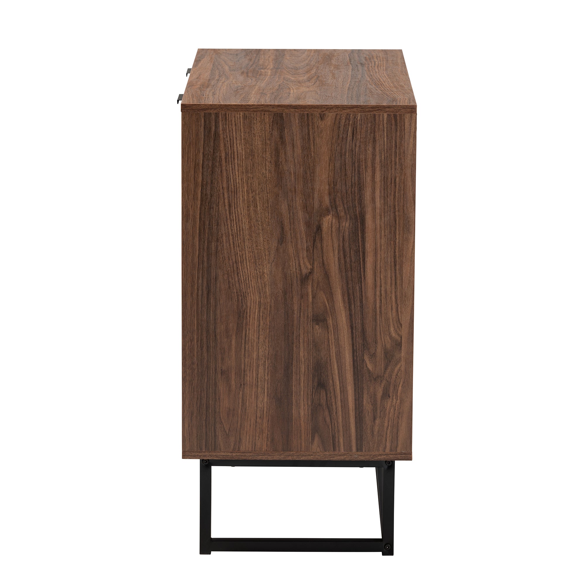 Sadia Modern Walnut Brown Finished Wood Storage Cabinet