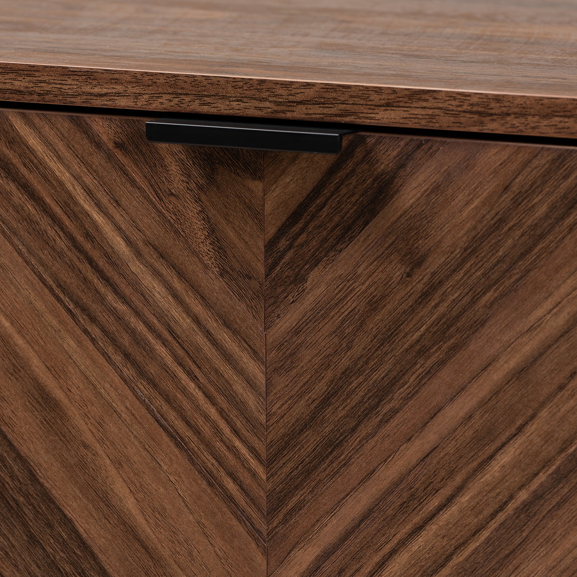 Sadia Modern Walnut Brown Finished Wood Storage Cabinet