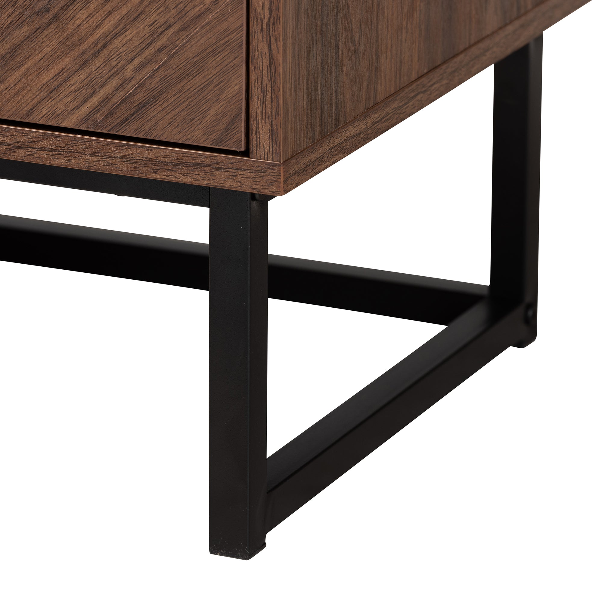 Sadia Modern Walnut Brown Finished Wood Storage Cabinet