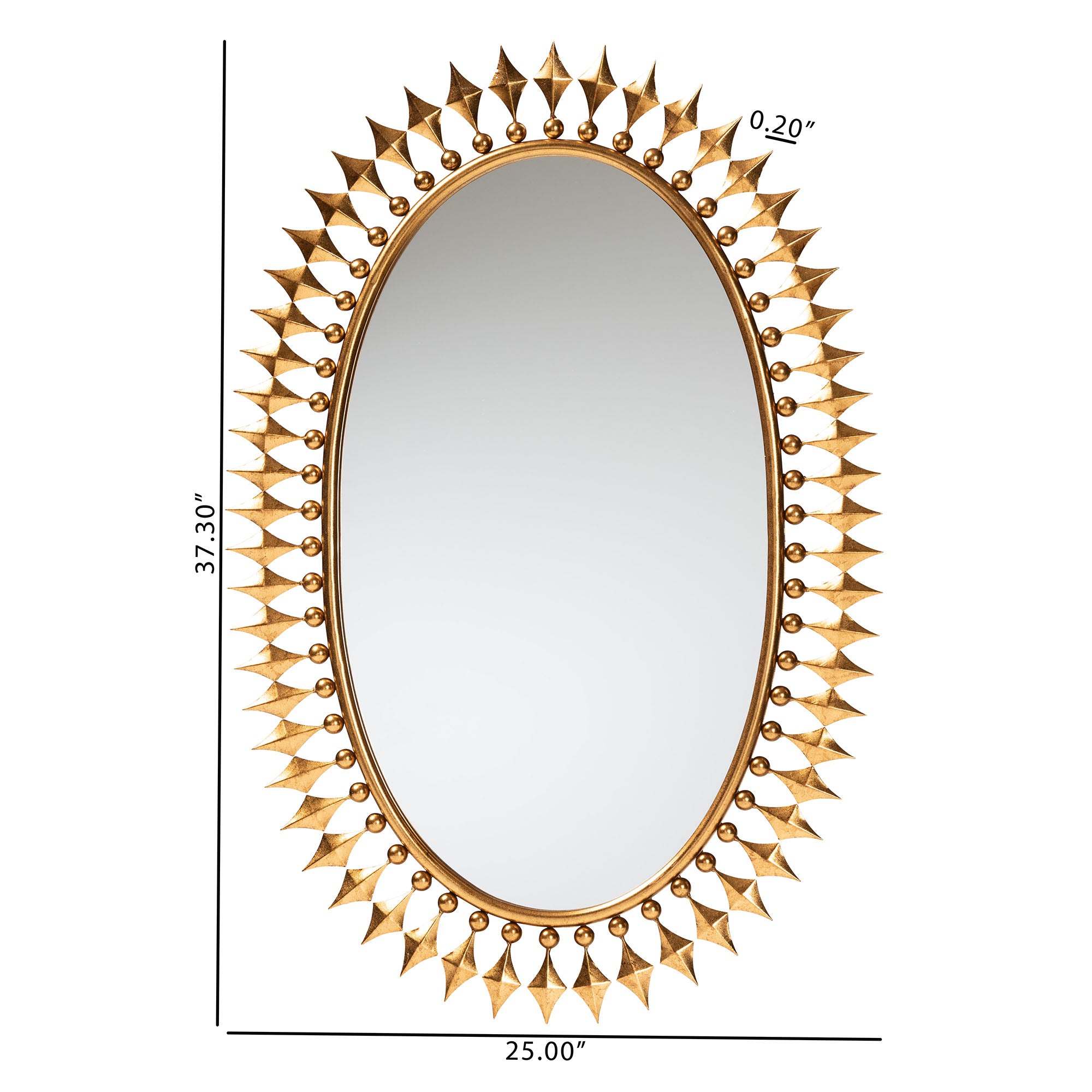Rogier Modern and Antique Goldleaf Metal Accent Wall Mirror