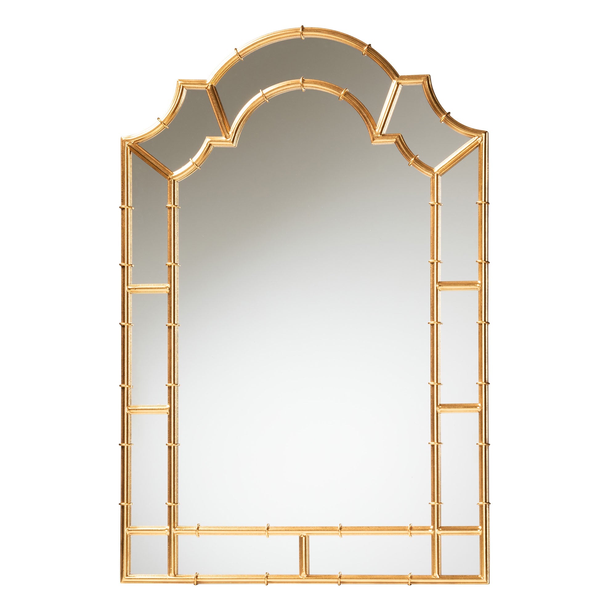 Bedivere Modern and Antique Goldleaf Metal Accent Wall Mirror