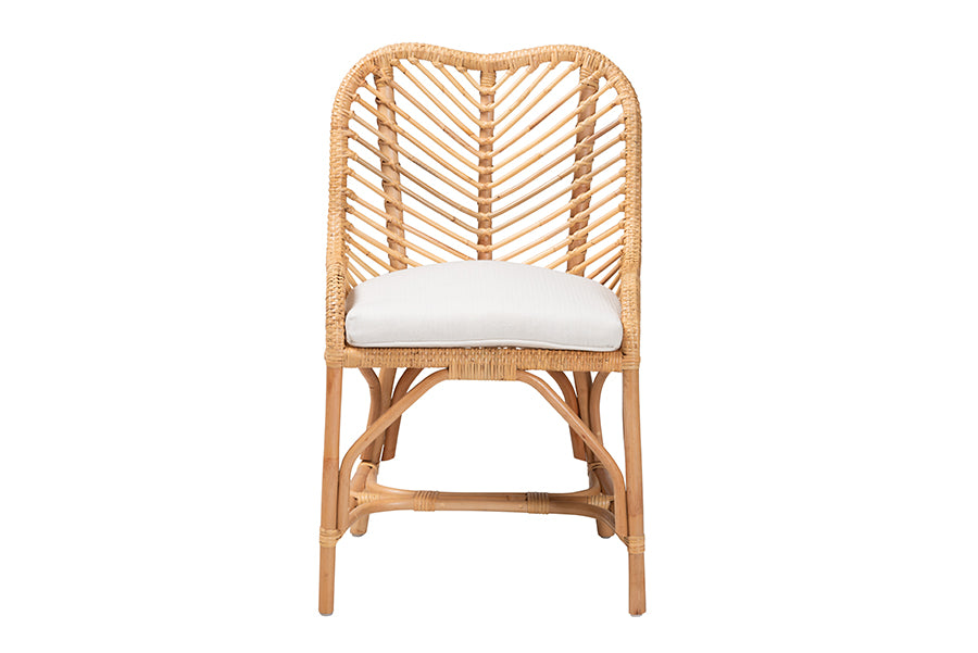 bali & pari Arween Modern Bohemian Natural Brown Rattan Dining Chair