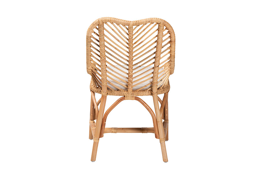 bali & pari Arween Modern Bohemian Natural Brown Rattan Dining Chair