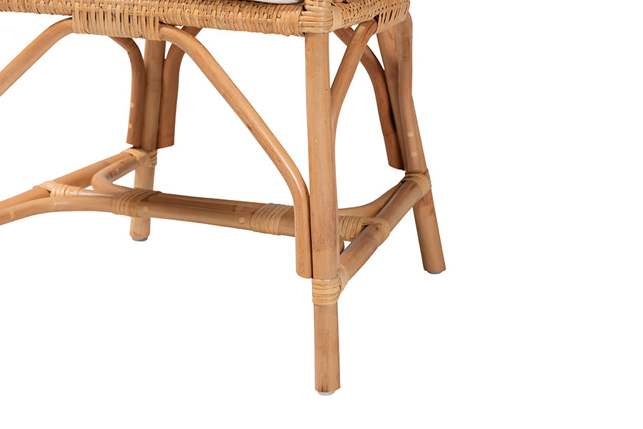 bali & pari Arween Modern Bohemian Natural Brown Rattan Dining Chair