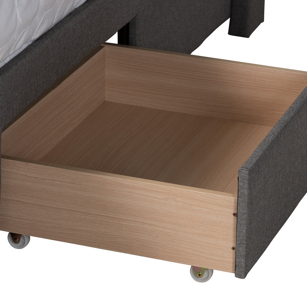 Angford Fabric Queen Platform Bed – Modern Design with 3 Built-In Storage Drawers