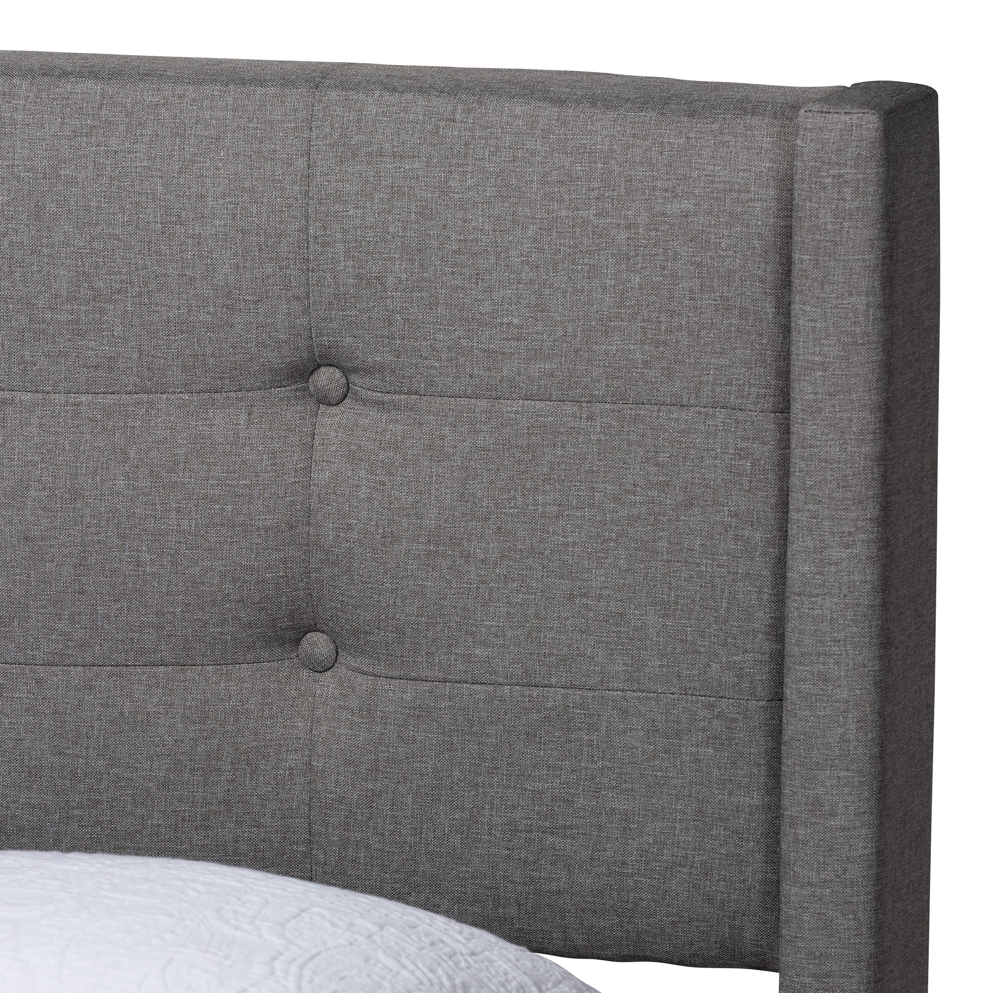 Casol Mid-Century Modern Transitional Grey Fabric Upholstered Full Size Platform Bed