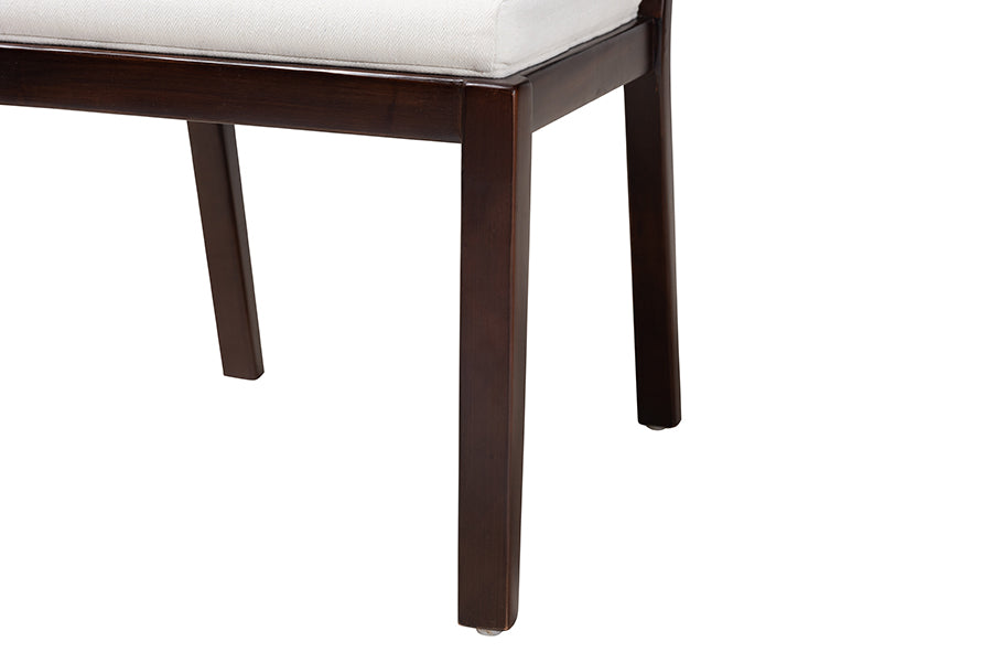 bali & pari Joana Modern Bohemian Dark Brown Mahogany Wood and Natural Seagrass Dining Side Chair