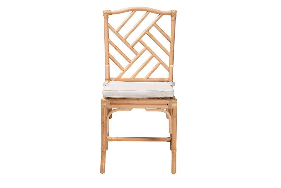 bali & pari Rio Modern Bohemian Natural Brown Rattan Dining Chair