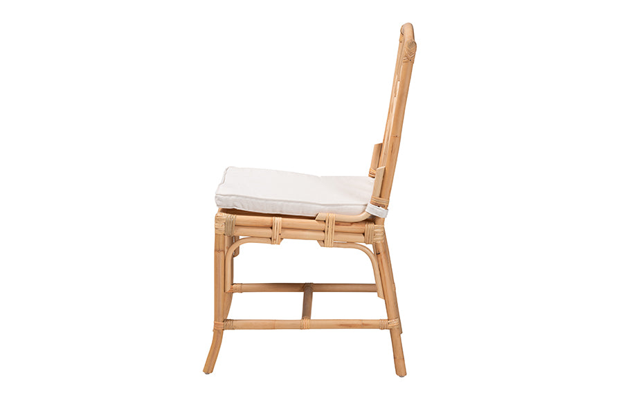 bali & pari Rio Modern Bohemian Natural Brown Rattan Dining Chair