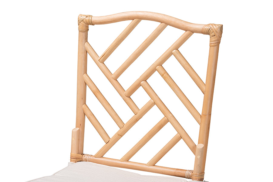 bali & pari Rio Modern Bohemian Natural Brown Rattan Dining Chair