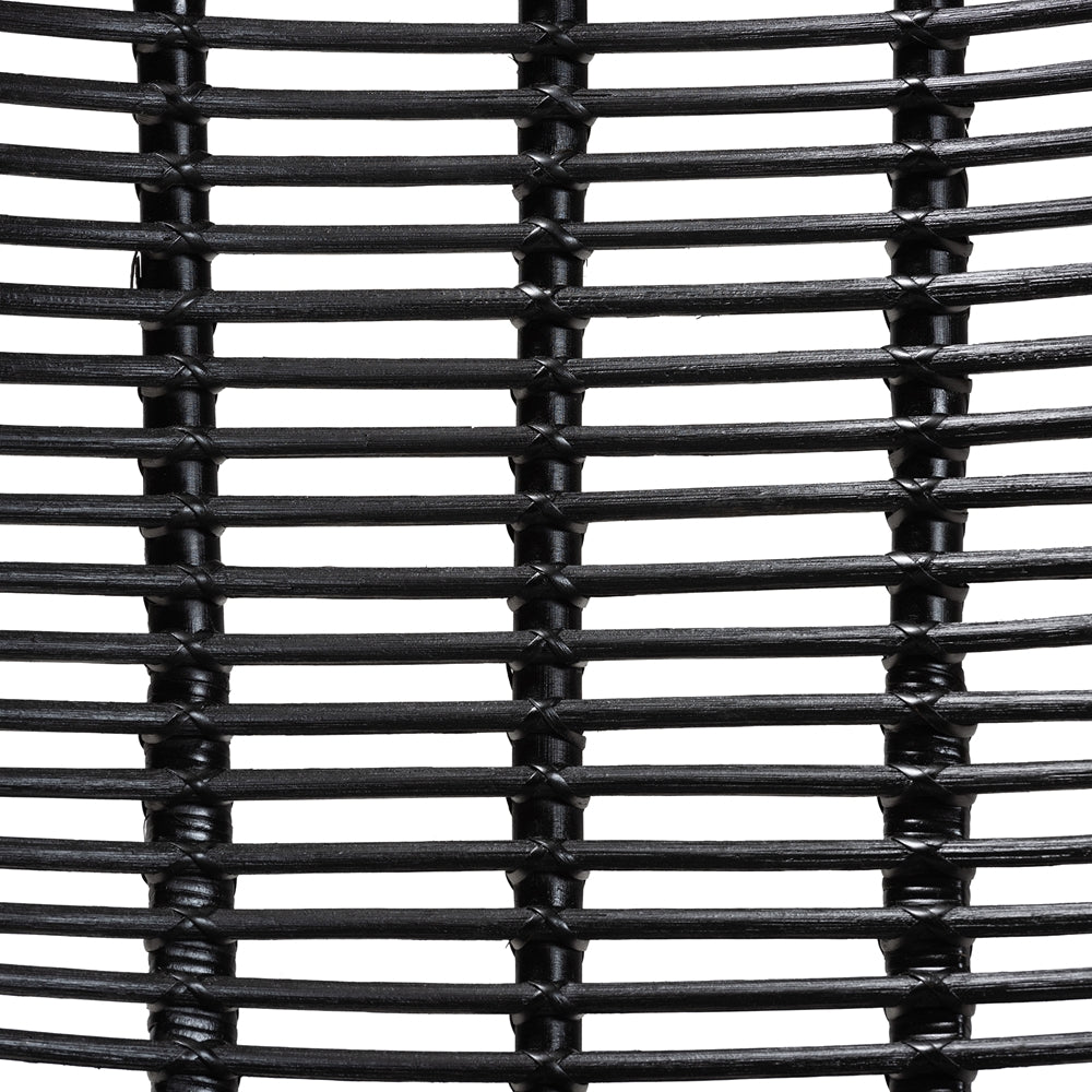 Colorado Modern Bohemian Black Rattan and Metal Accent Chair