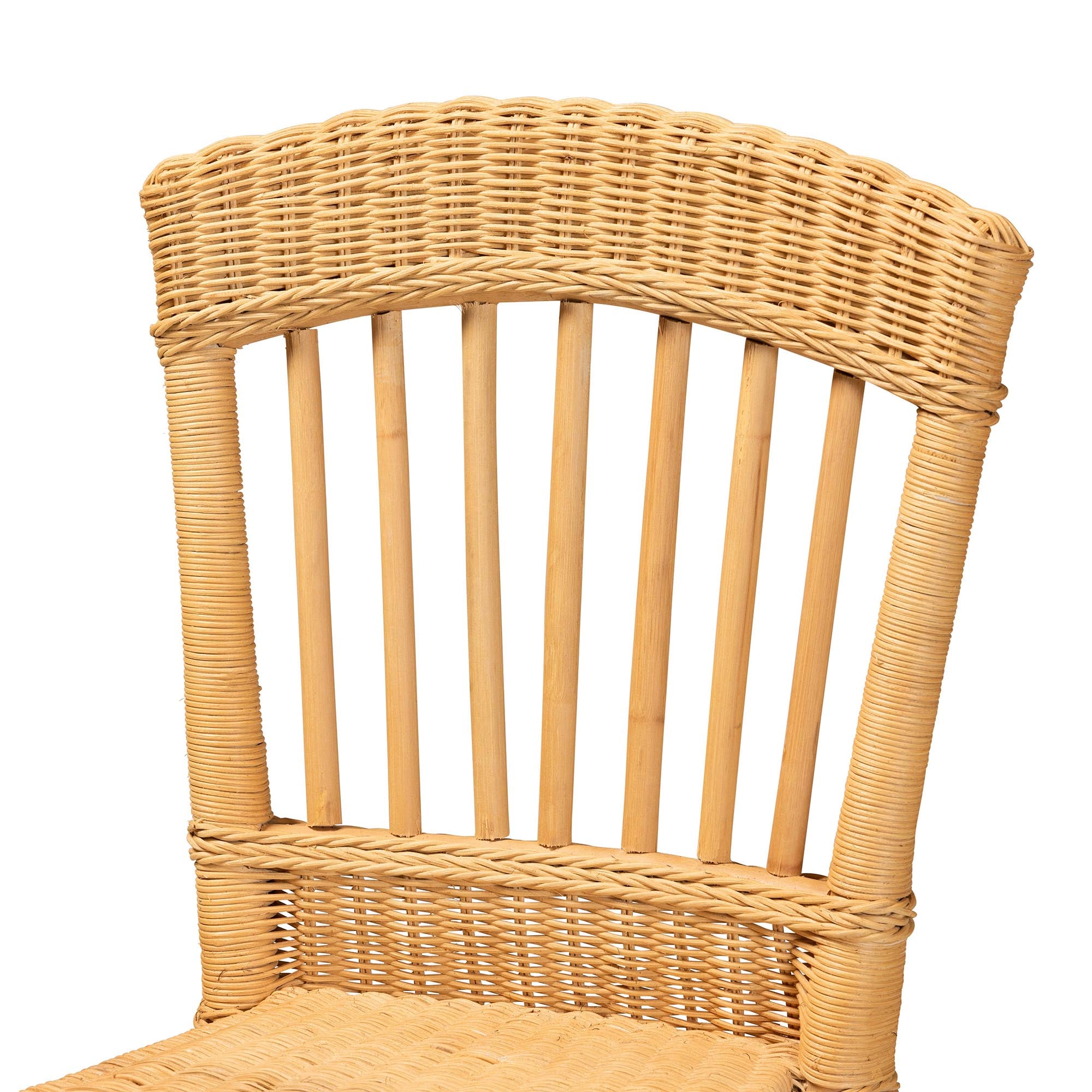 bali & pari Barito Modern Bohemian Natural Rattan Counter Stool