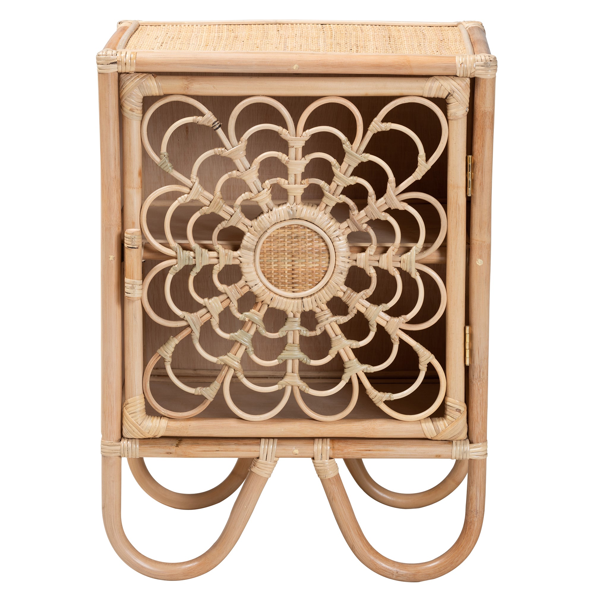 Acelin Modern Bohemian Natural Brown Rattan Nightstand