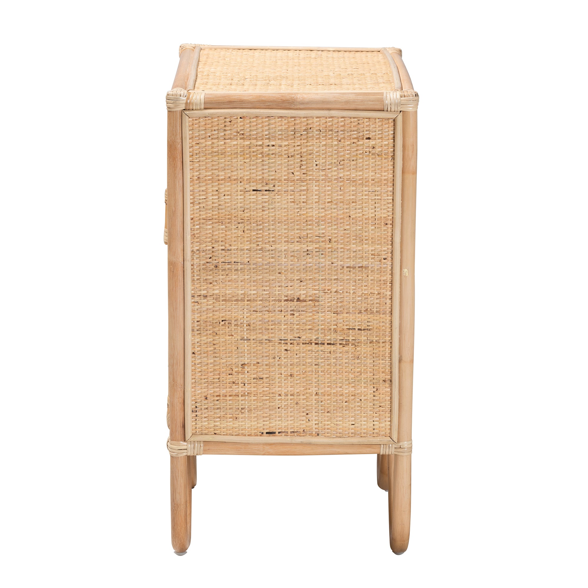Acelin Modern Bohemian Natural Brown Rattan Nightstand