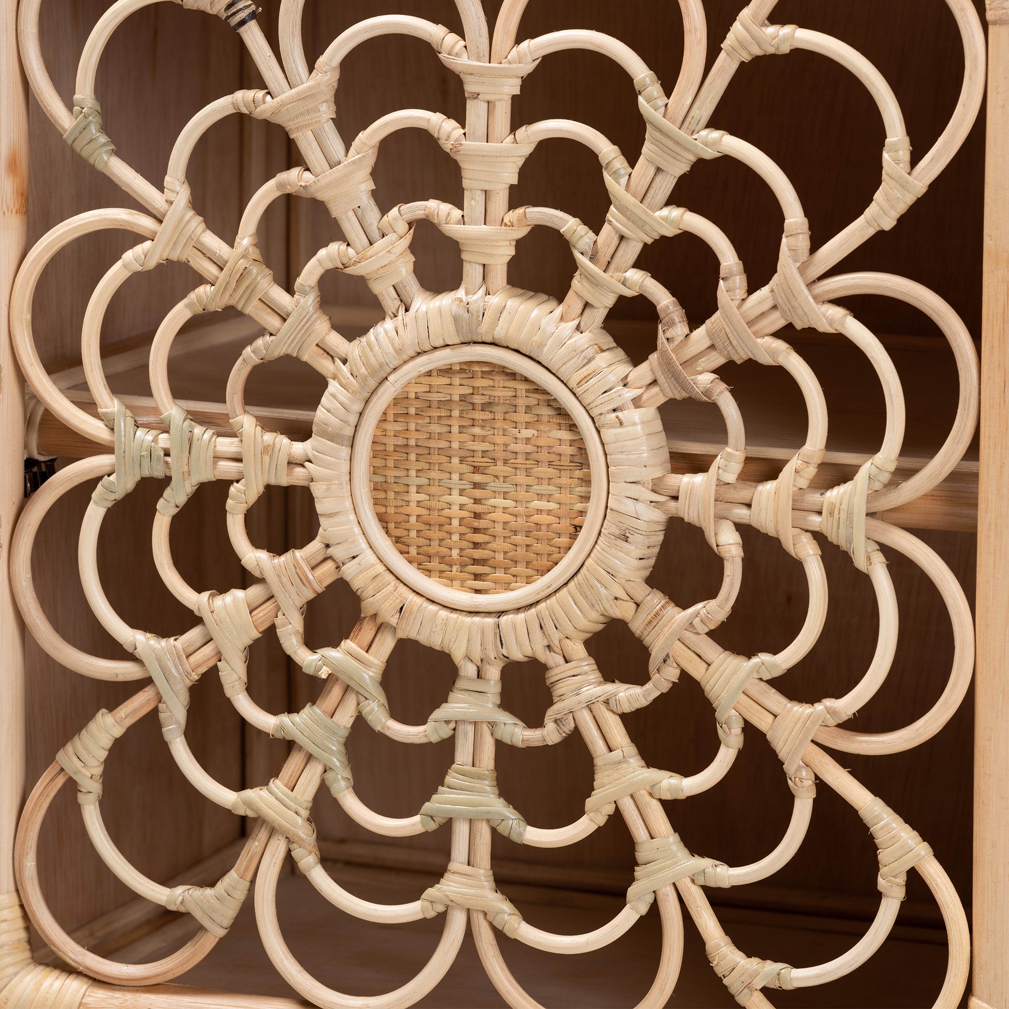 Acelin Modern Bohemian Natural Brown Rattan Nightstand