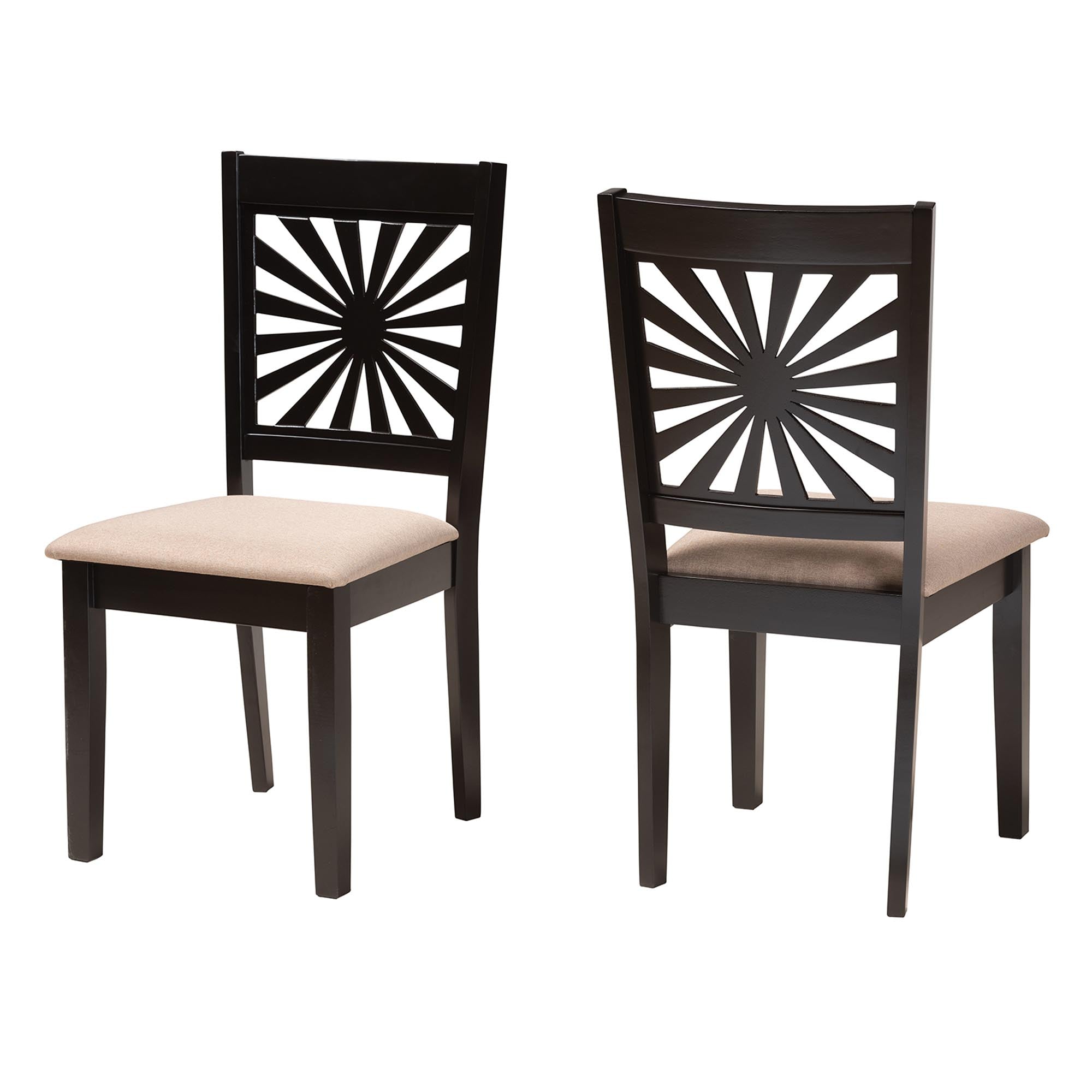 Olympia Modern Beige Fabric and Espresso Brown Finished Wood Dining Chair