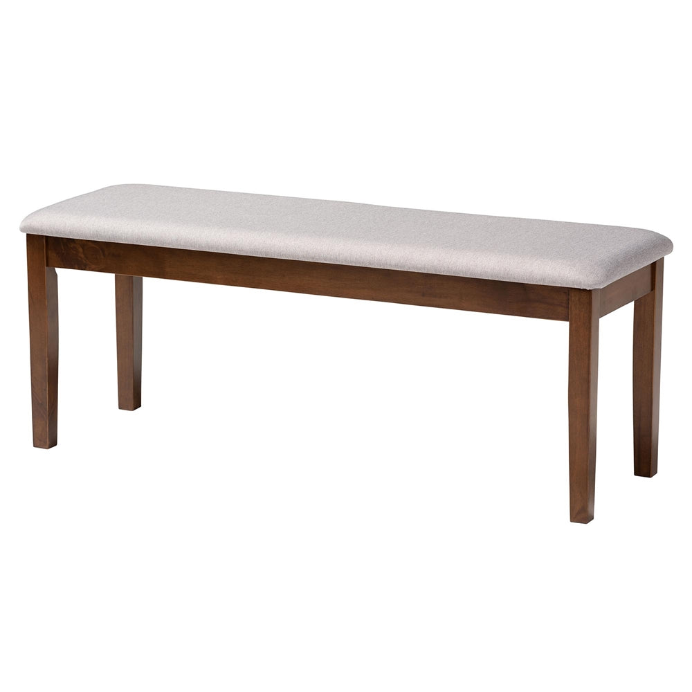 Olympia Modern Grey Fabric and Walnut Brown Finished Wood 6-Piece Dining Set