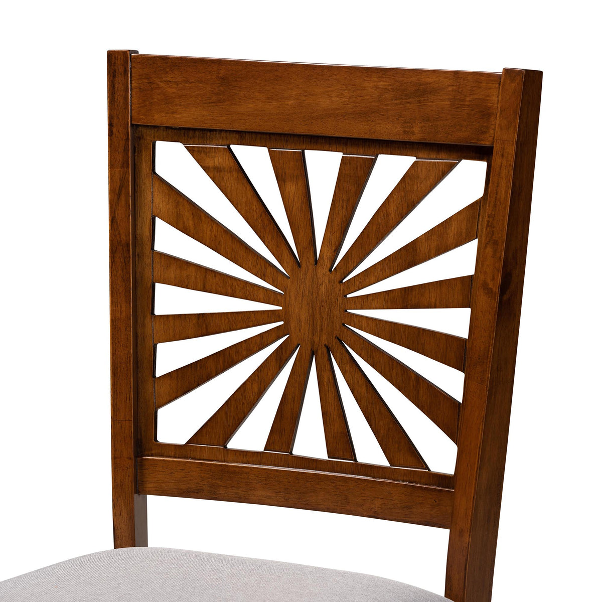 Olympia Modern Grey Fabric and Walnut Brown Finished Wood 5-Piece Dining Set