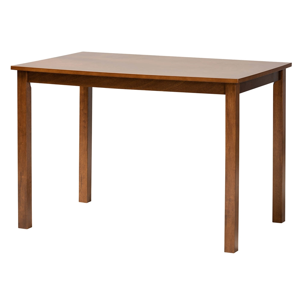 Genesis Modern Grey Fabric and Walnut Brown Finished Wood 5-Piece Dining Set
