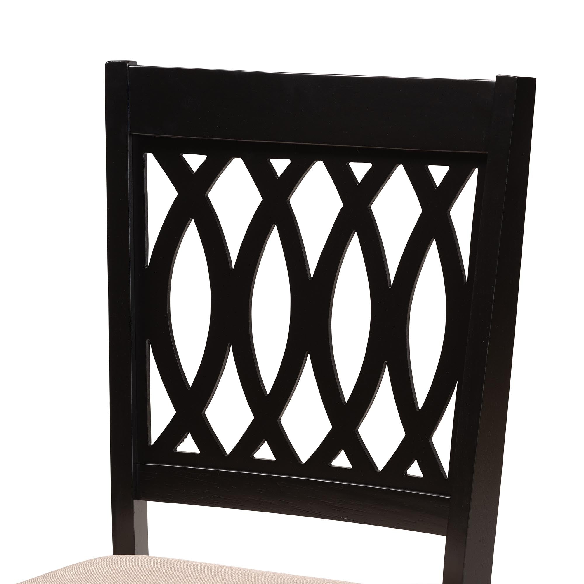 Florencia Modern Beige Fabric and Espresso Brown Finished Wood 7-Piece Dining Set
