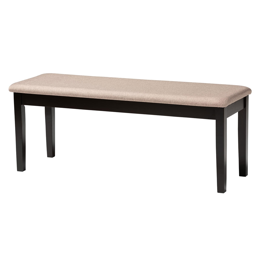 Florencia Modern Beige Fabric and Espresso Brown Finished Wood 6-Piece Dining Set