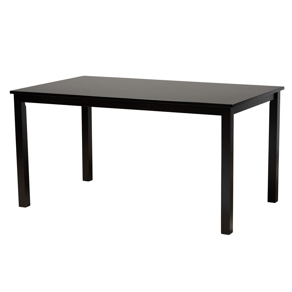 Florencia Modern Beige Fabric and Espresso Brown Finished Wood 6-Piece Dining Set