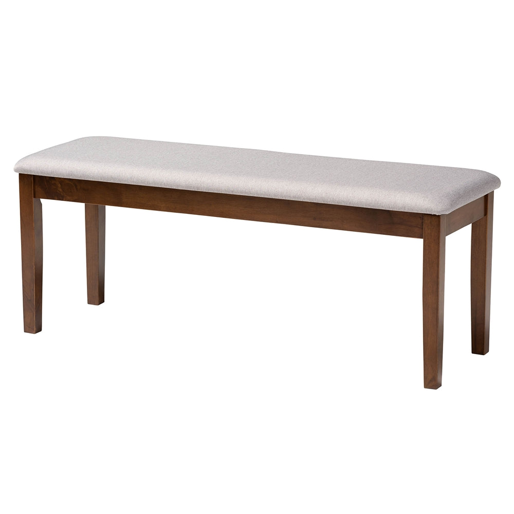 Abigail Modern Grey Fabric and Walnut Brown Finished Wood 6-Piece Dining Set