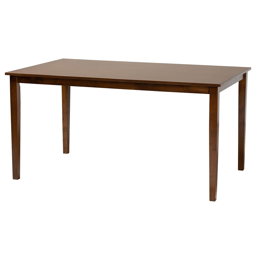 Abigail Modern Grey Fabric and Walnut Brown Finished Wood 6-Piece Dining Set