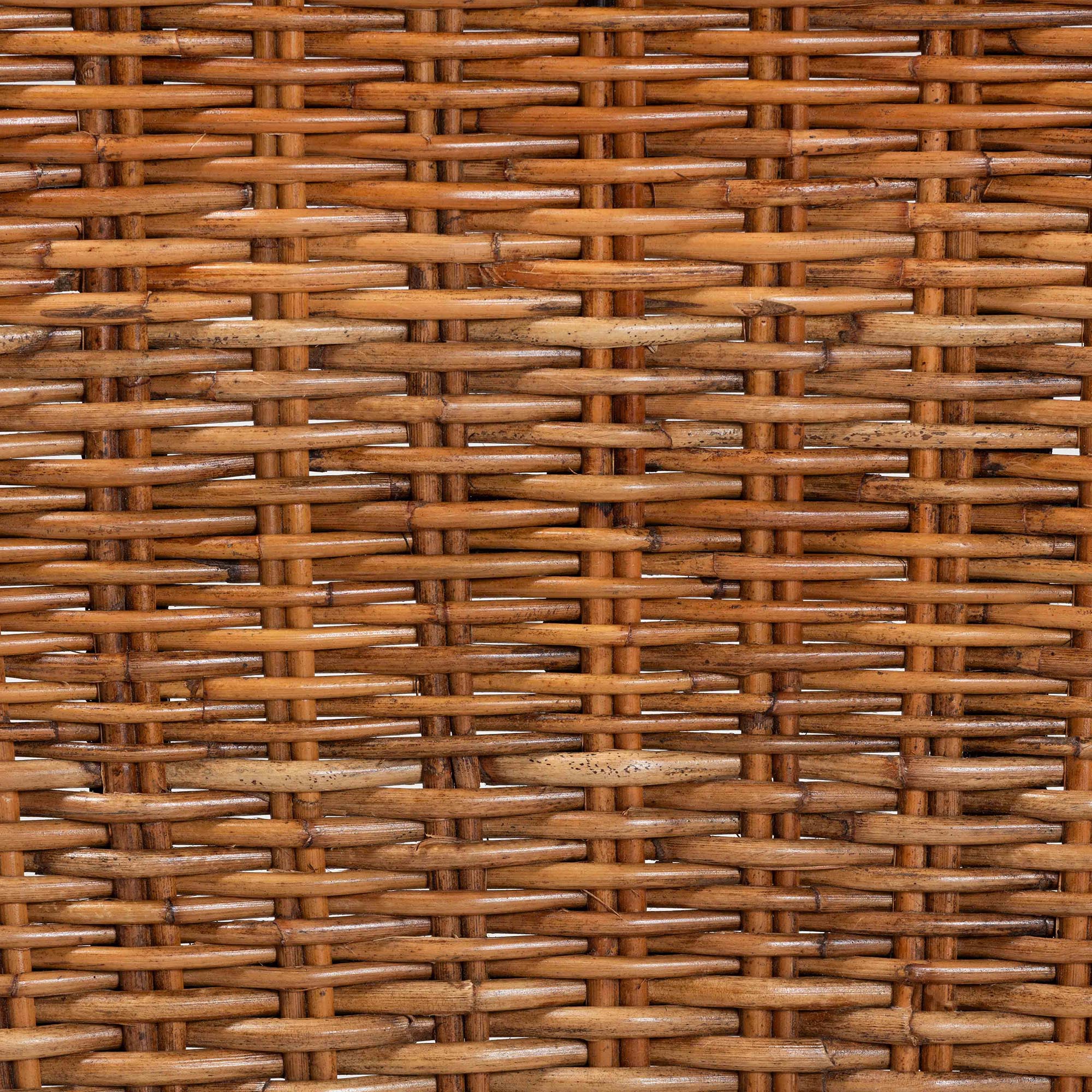 bali & pari Manrico Modern Bohemian Dark Brown Finished Wood and Natural Rattan 2-Piece Dining Chair Set