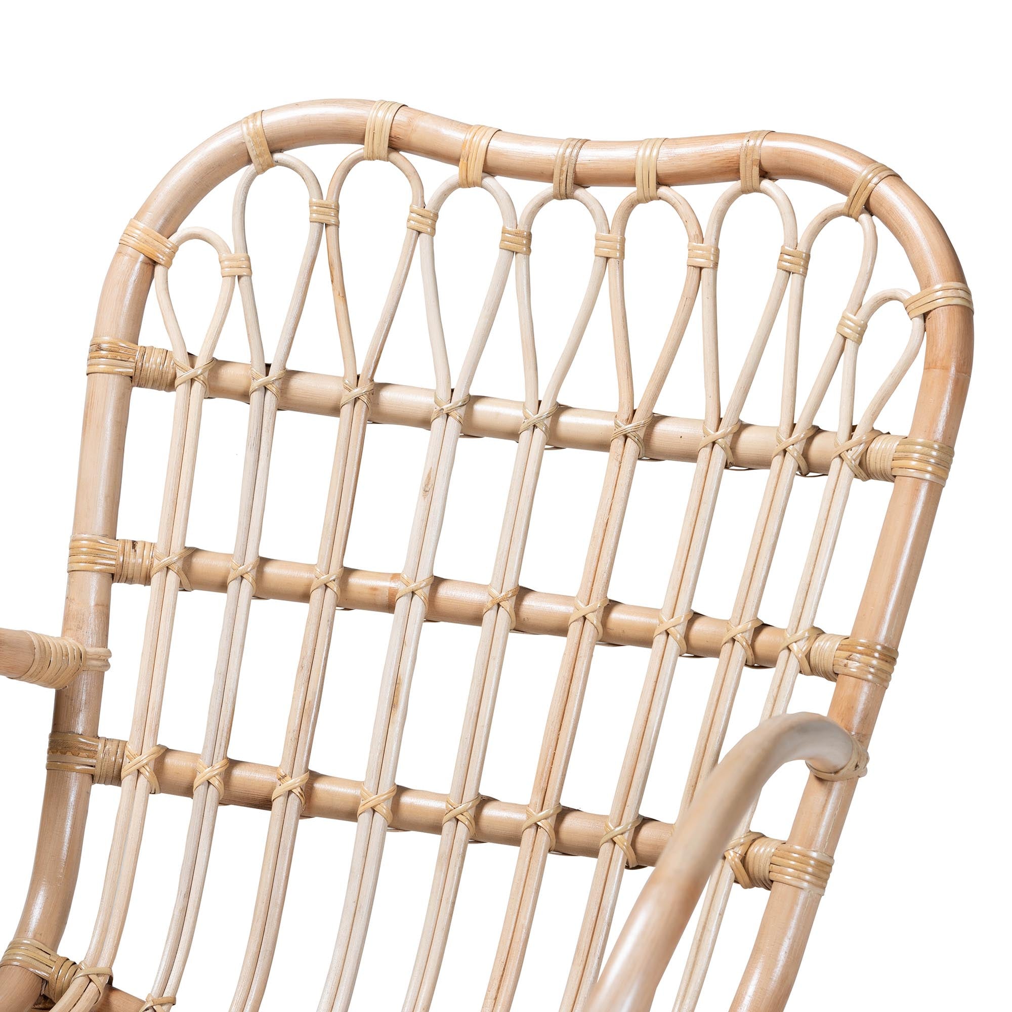 bali & pari Bajo Modern Bohemian Natural Brown Rattan Arm Chair