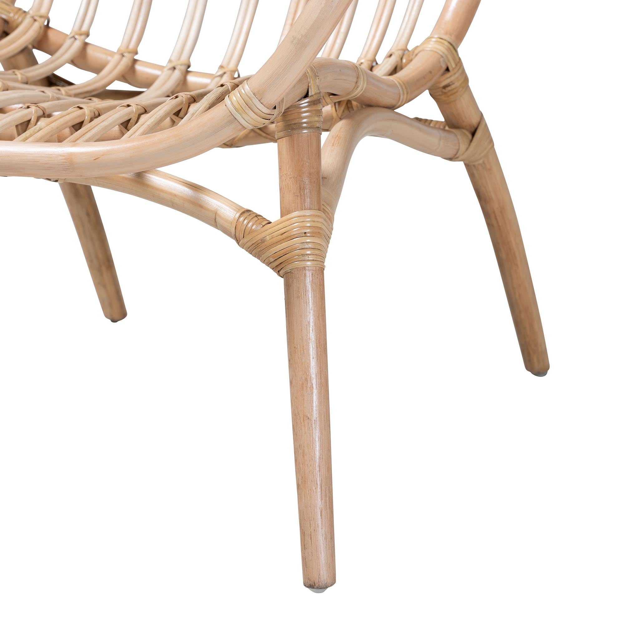 bali & pari Bajo Modern Bohemian Natural Brown Rattan Arm Chair