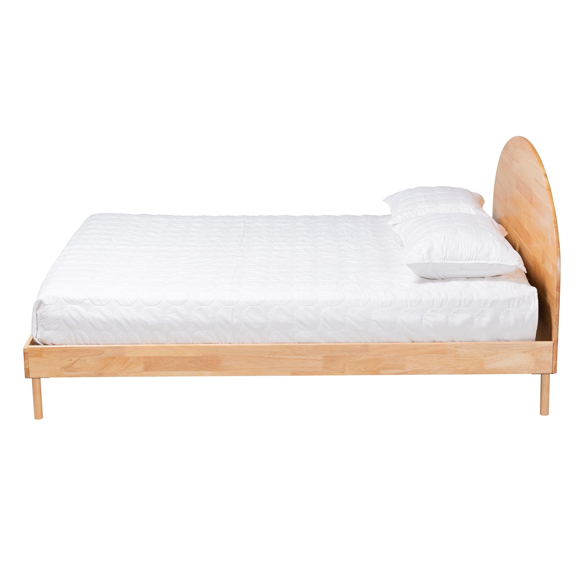 Afton Queen Wood Platform Bed – Japandi Style with Slat Support No Box Spring