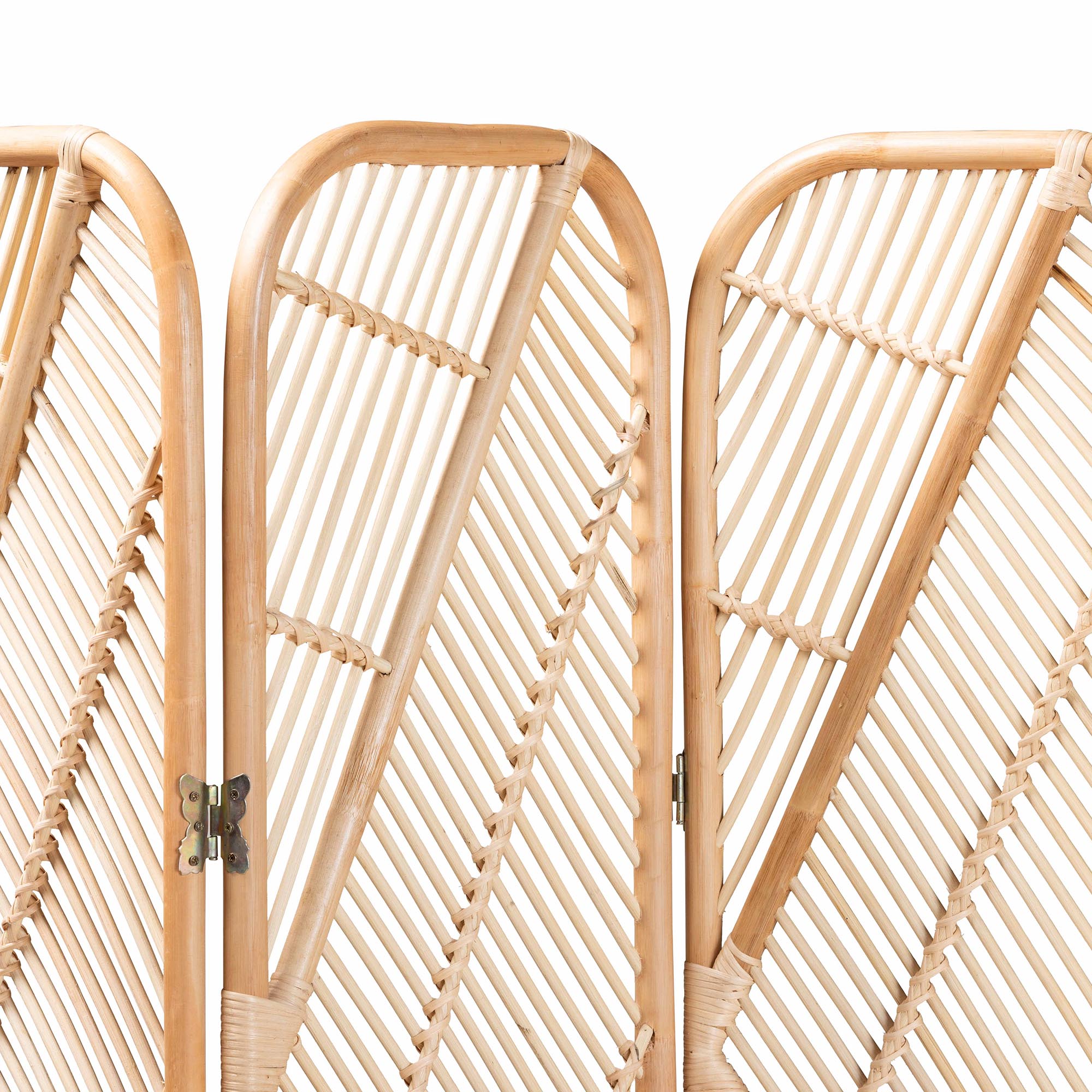 bali & pari Firenze Modern Bohemian Natural Brown Rattan Room Divider