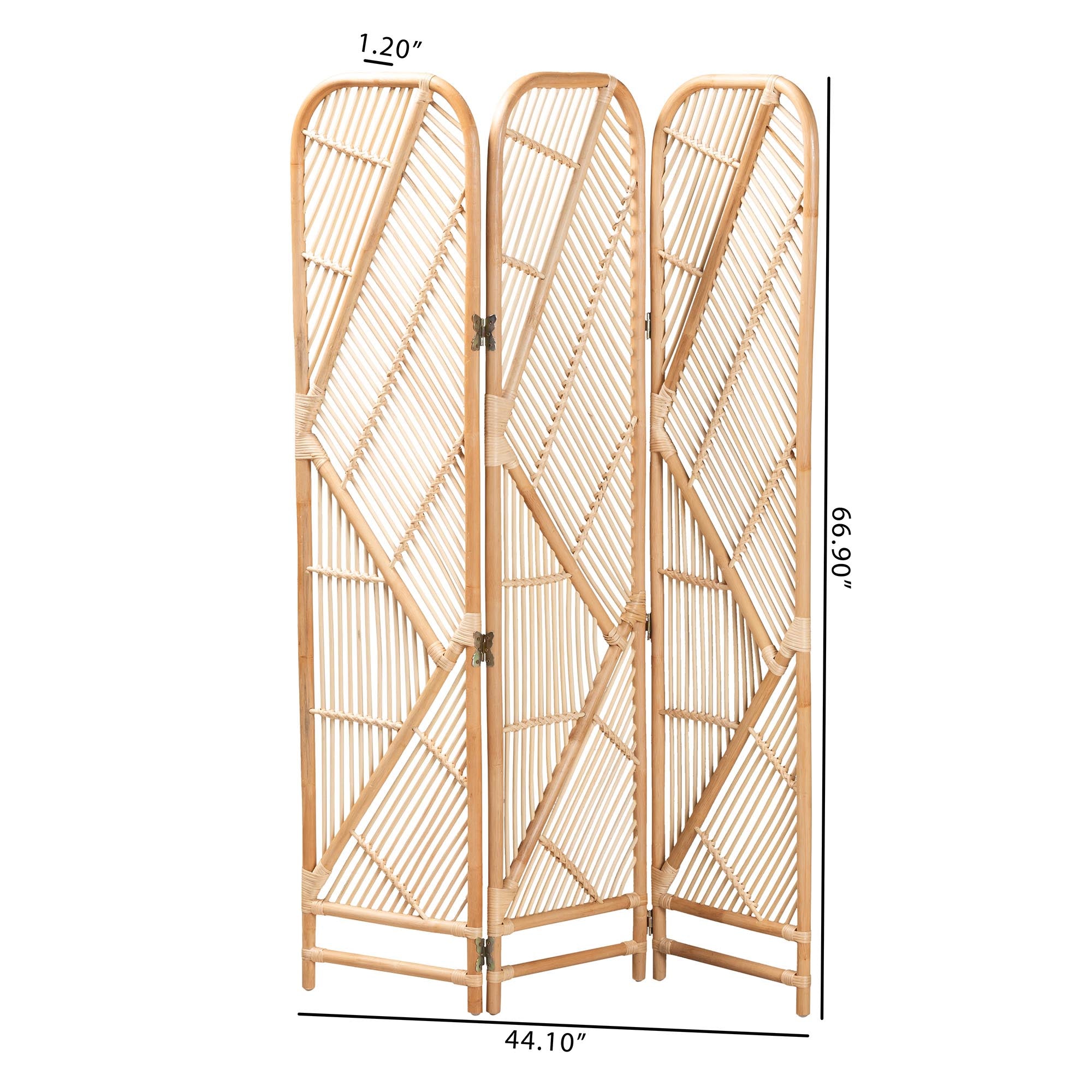 bali & pari Firenze Modern Bohemian Natural Brown Rattan Room Divider