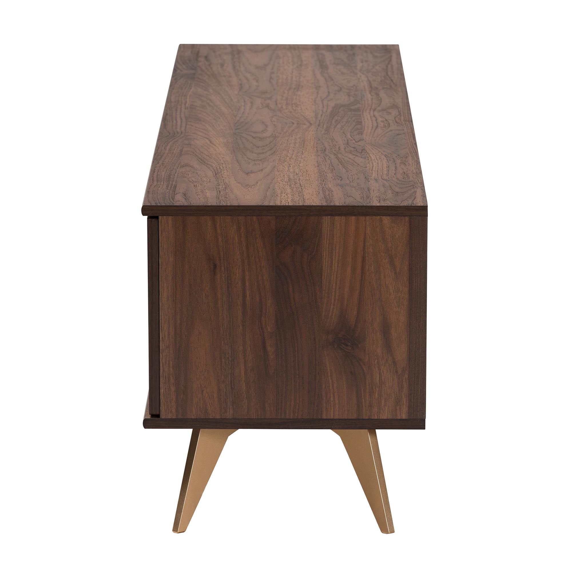 Graceland Mid-Century Modern Transitional Walnut Brown Finished Wood 2-Door TV Stand