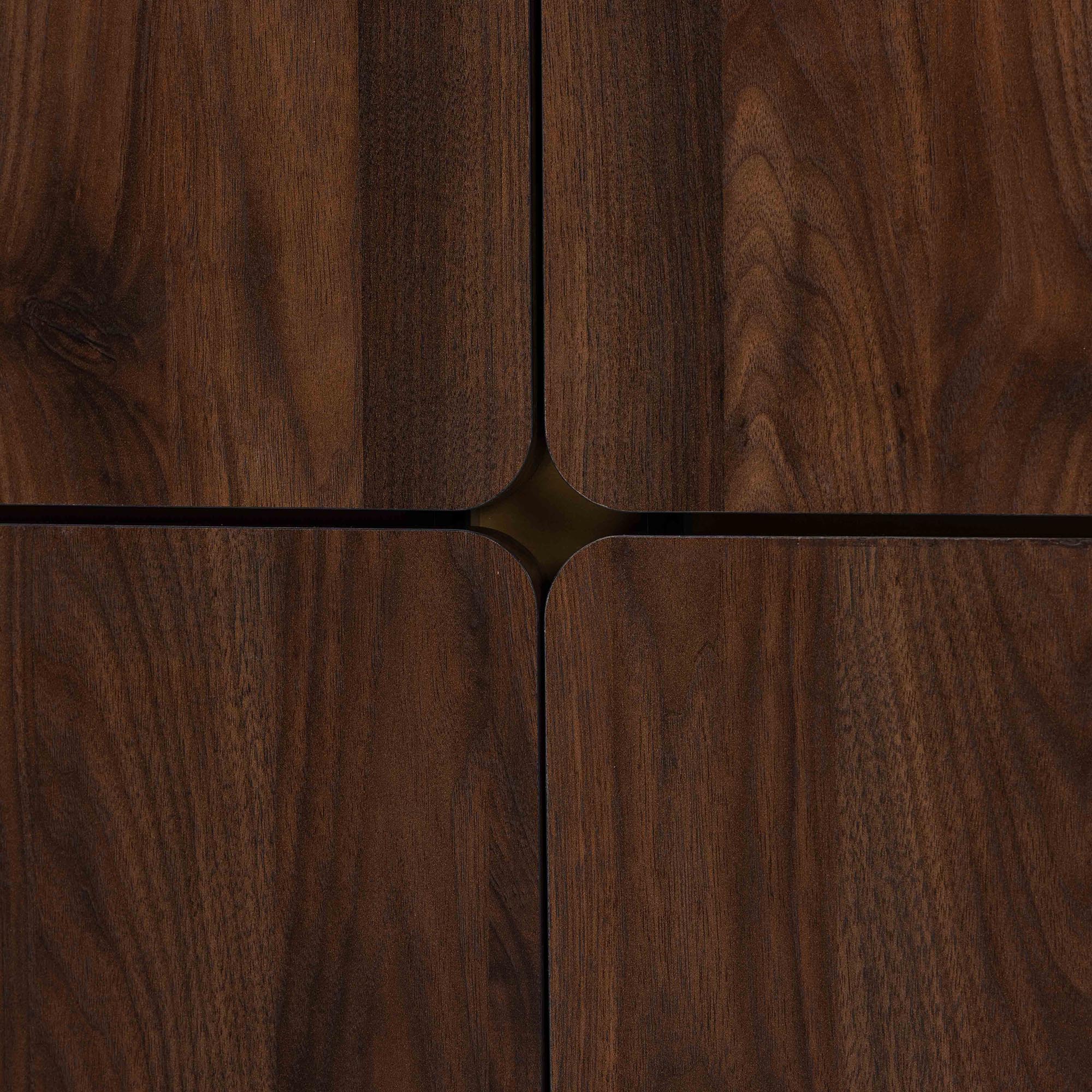Graceland Mid-Century Modern Transitional Walnut Brown Finished Wood Shoe Cabinet