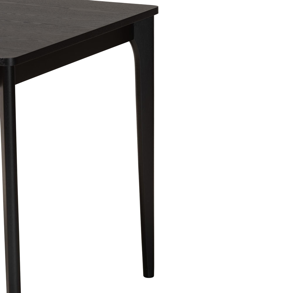 Sherwin Mid-Century Modern Black Finished Wood Dining Table