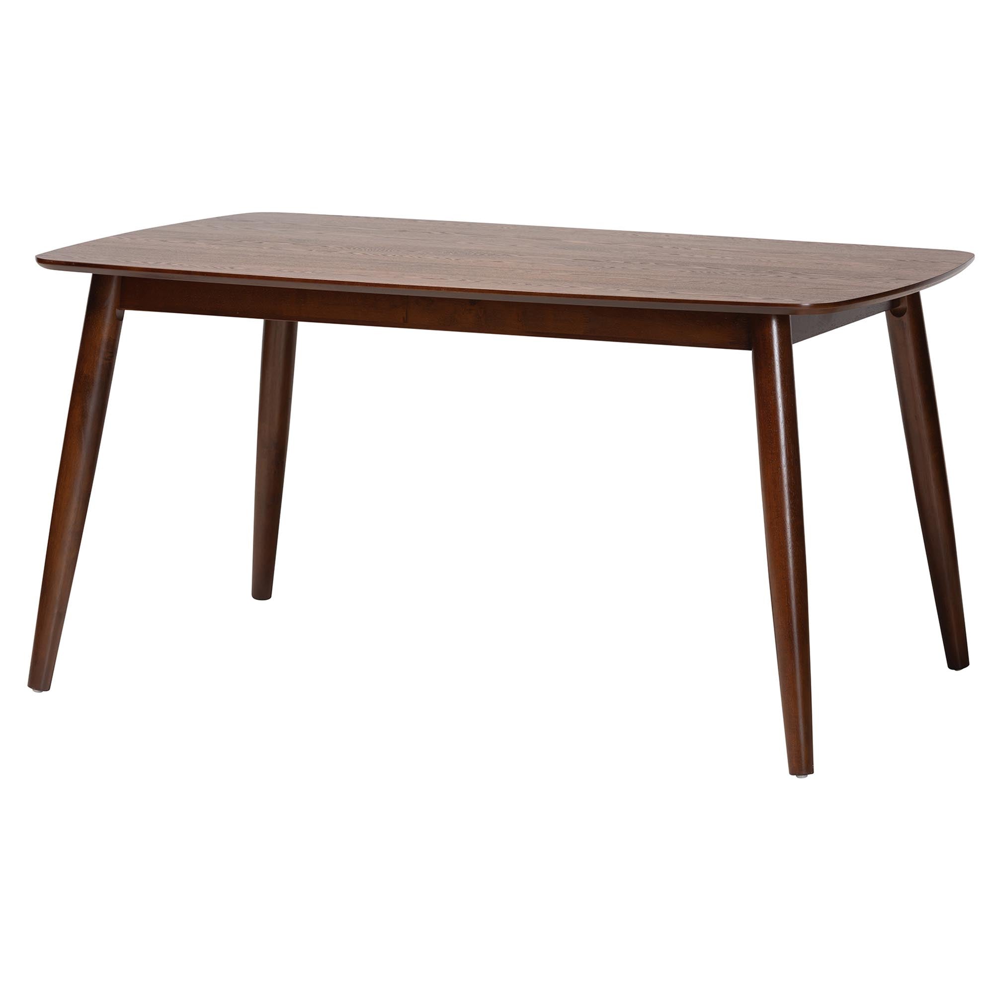 Baxton Studio Flora Mid-Century Modern Walnut Brown Finished Wood Dining Table