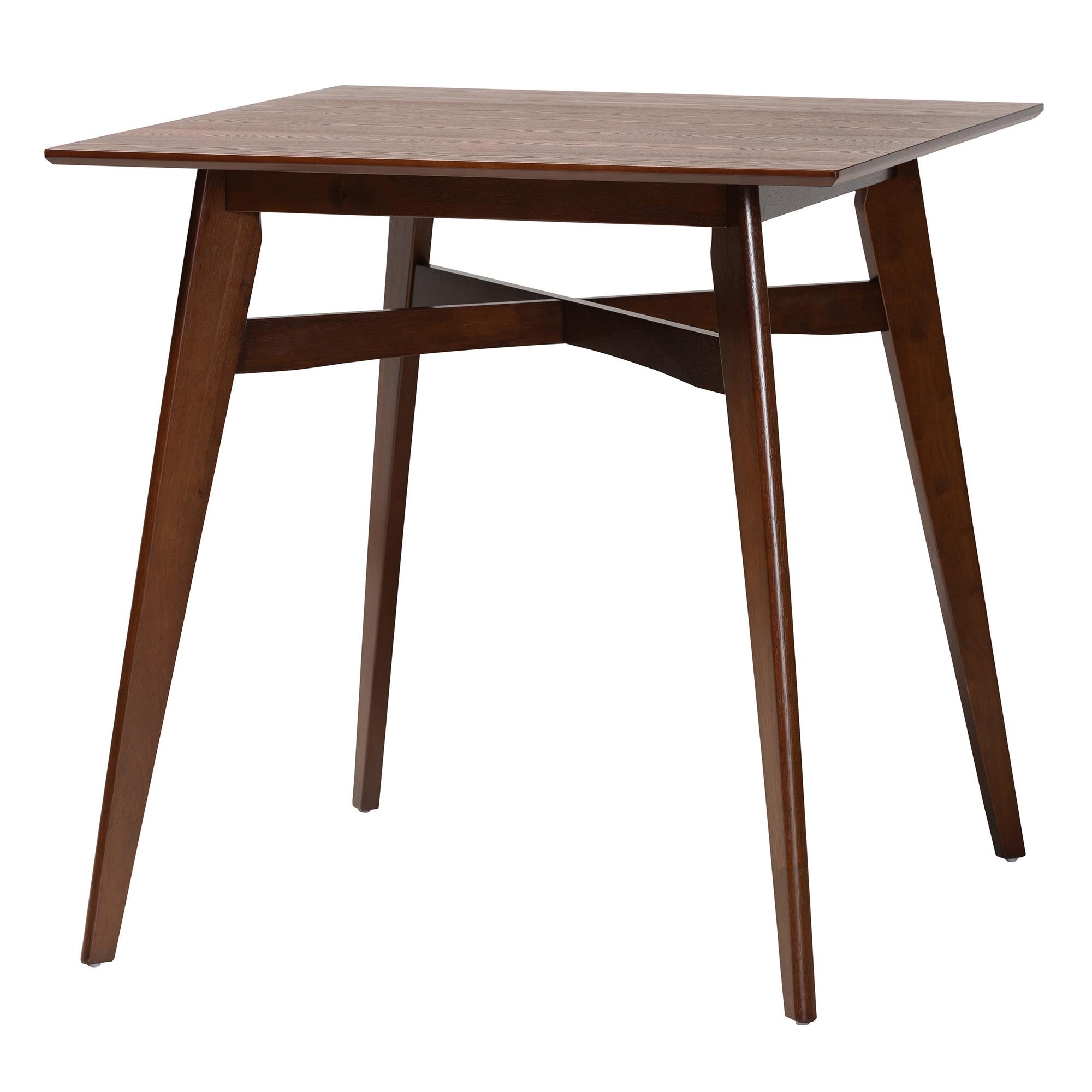 Leena Mid-Century Modern Walnut Brown Finished Wood Counter Height Pub Table