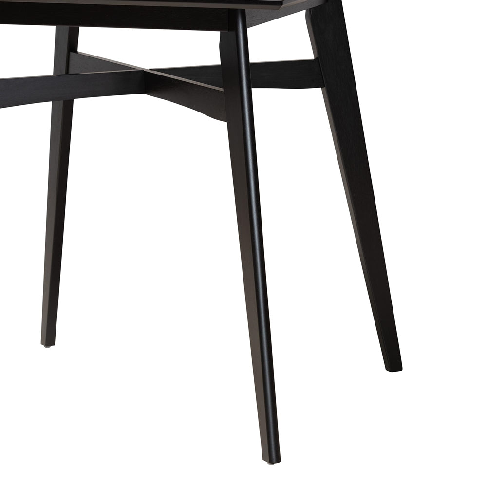 Leena Mid-Century Modern Black Finished Wood Counter Height Pub Table