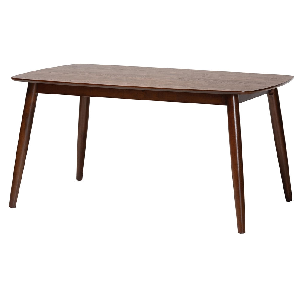 Darrion Mid-Century Modern Grey Fabric and Walnut Brown Finished Wood 7-Piece Dining Set