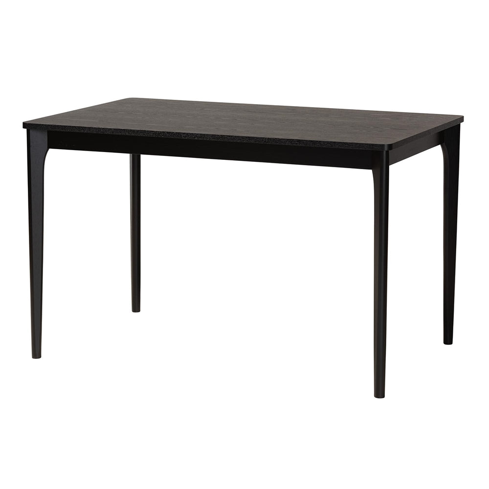 Dannell Mid-Century Modern Cream Fabric and Black Finished Wood 5-Piece Dining Set