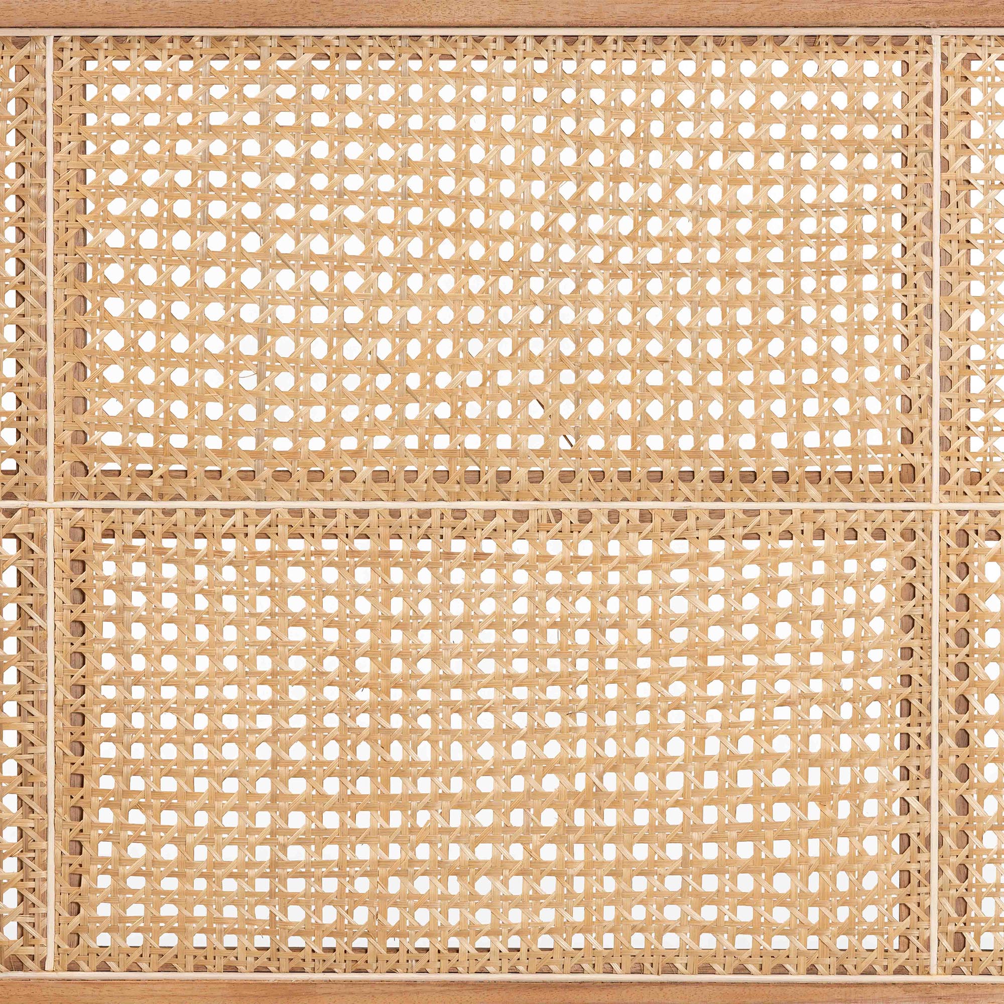 Lainer Modern Bohemian Natural Brown Finished Bayur Wood and Bamboo Queen Size Headboard