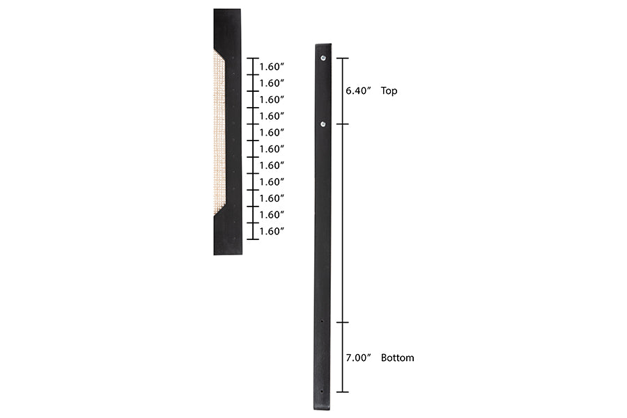 bali & pari Lainer Modern Bohemian Black Finished Bayur Wood and Natural Bamboo Queen Size Headboard