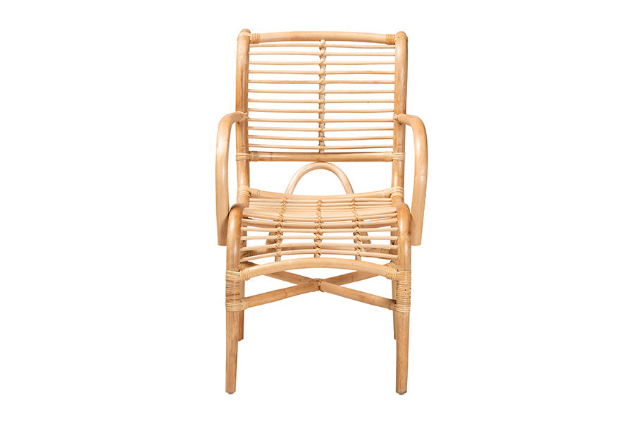 bali & pari Seminyak Modern Bohemian Natural Rattan Lounge Chair