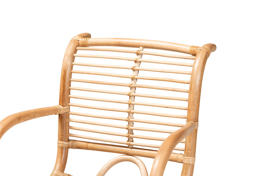 bali & pari Seminyak Modern Bohemian Natural Rattan Lounge Chair